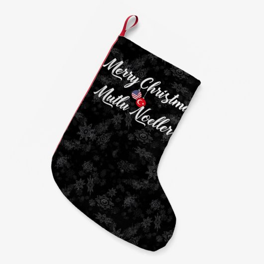 Tweetalige Turks-Amerikaanse vakantie Kleine Kerstsok (Voorkant (Hangend))