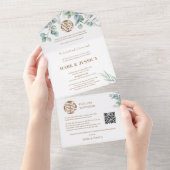 Tweetalige Vietnamese eucalyptus traditioneel All In One Uitnodiging (Afscheurbaar)