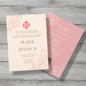 Tweetalige Vietnamese pioen lied mijn bruiloft Kaart