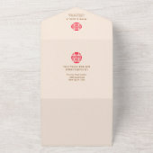 Tweetalige Vietnamese pioenen Traditioneel All In One Uitnodiging (Buitenkant)