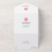 Tweetalige Vietnamese pioenen Traditioneel Alles i All In One Uitnodiging (Buitenkant)