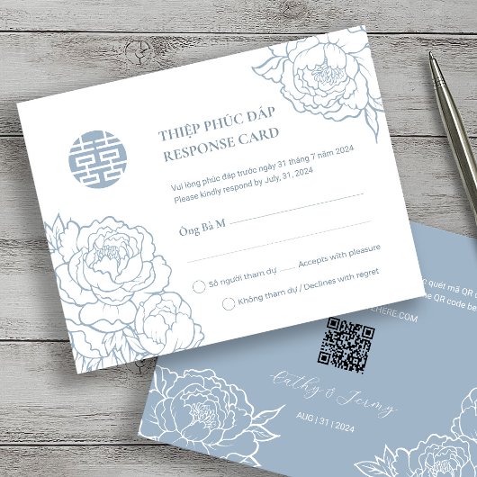 Tweetalige Vietnamese pioenensong van Dusty Blue R