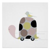 Tweeter op een schildpad perfect poster (Voorkant)