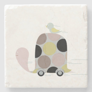 Tweeter op een schildpad stenen onderzetter