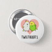 Tweethearts Funny Tortelduifjes Pun Ronde Button 5,7 Cm (Voorkant /achterkant)