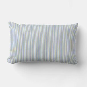Tweetonig blauw creme streeppatroon kussen