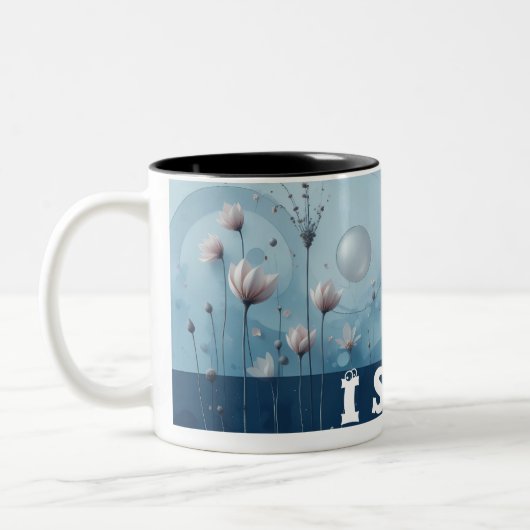 Tweetonige bloemen aanpasbare mok (Links)