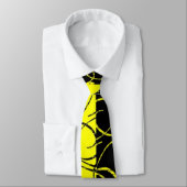 Tweetonige gele zwarte wervelende stropdas (Gebonden)