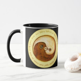 Tweetonige gestileerde mok Yin Yang vredesduiven