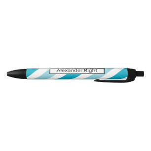 Tweetonige gestreepte bureaunaamplaat zwarte inkt pen