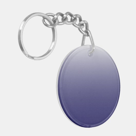 Tweetonige gradiënt ombre marvy blue sleutelhanger (Voorkant Links)