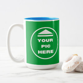 Tweetonige Mok - Voeg Afbeelding toe 15 oz Wit Lic