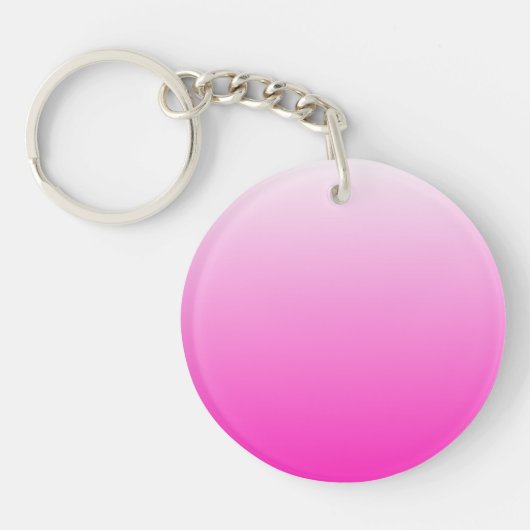 Tweetoongradiënt ombre warme roze sleutelhanger (Voorkant)