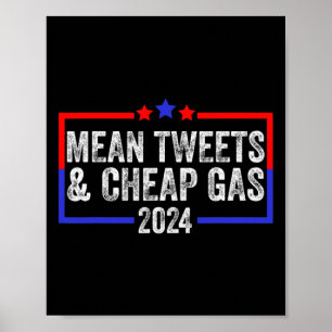 Tweets en goedkope Gas Grappig 2024 Pro Trump Poster