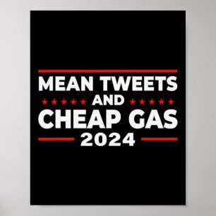 Tweets en goedkope Gas Grappige Donald Trump 2024 Poster