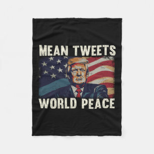 Tweets Wereldvrede Donald Trump Patriottisch Fleece Deken
