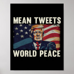 Tweets Wereldvrede Donald Trump Patriottisch Poster