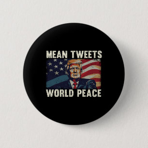 Tweets Wereldvrede Donald Trump Patriottisch Ronde Button 5,7 Cm