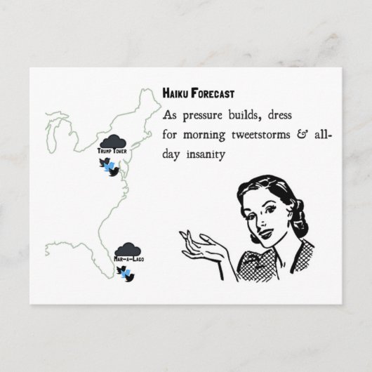 Tweetstorms Haiku Briefkaart (Voorkant)
