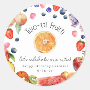 Tweetti Fruitti Cutie Fruit Birthday Ronde Sticker