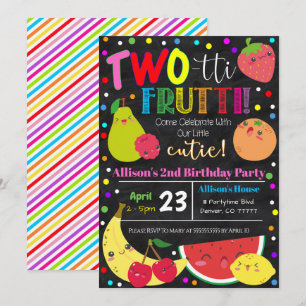 Tweetti Frutti Party Birthday Uitnodiging