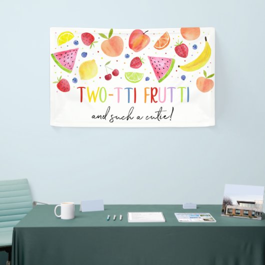 Tweetti Frutti zo'n Cutie Tweede verjaardag Spandoek (Beurs)
