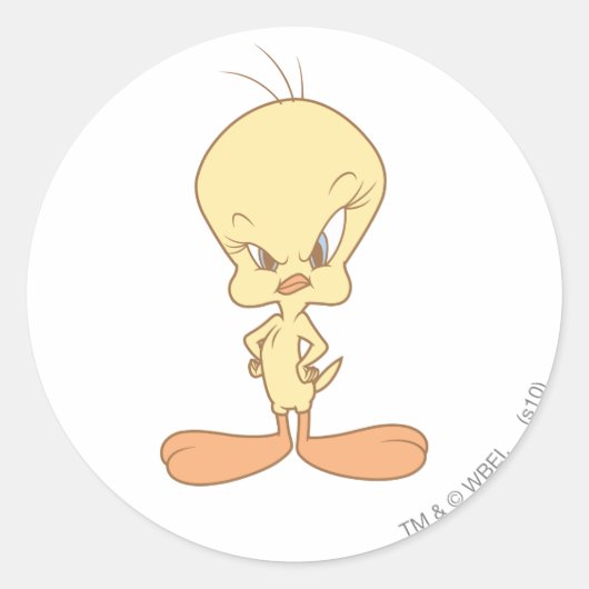 TWEETY™ boos Ronde Sticker (Voorkant)