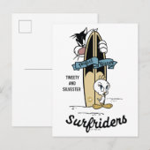 TWEETY™- en SYLVESTER™-surfriezen Briefkaart (Voorkant / Achterkant)