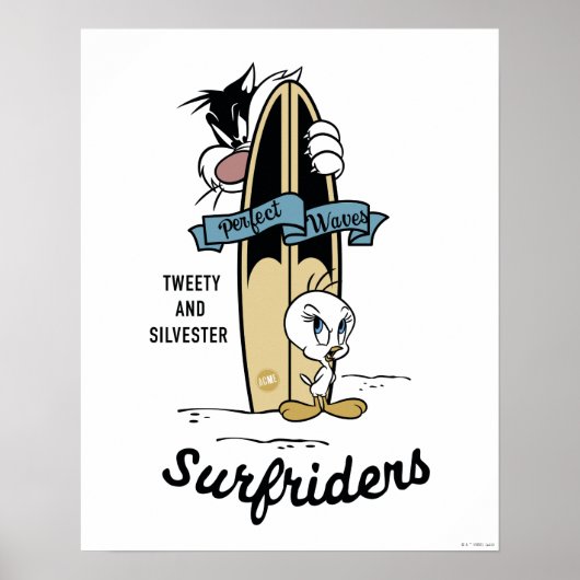 TWEETY™- en SYLVESTER™-surfriezen Poster (Voorkant)