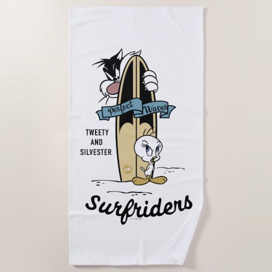 TWEETY™- en SYLVESTER™-surfriezen Strandlaken (Voorkant)