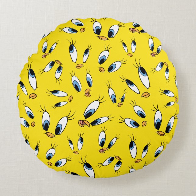 TWEETY™ Face Pattern Rond Kussen (Voorkant)