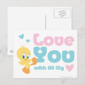 Tweety "hou van je met al mijn hart" briefkaart (Voorkant / Achterkant)
