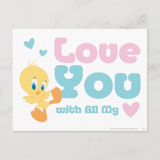 Tweety "hou van je met al mijn hart" briefkaart (Voorkant)
