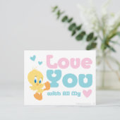 Tweety "hou van je met al mijn hart" briefkaart (Staand voorkant)