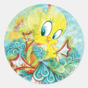 TWEETY™ in blauwe golf Ronde Sticker