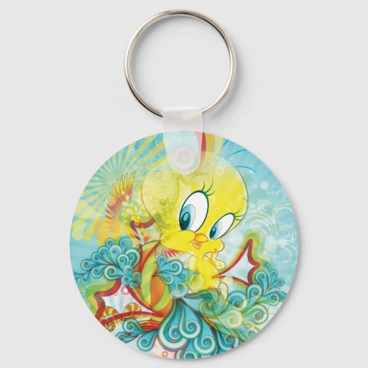 Tweety in Blue Wave Sleutelhanger (Voorkant)