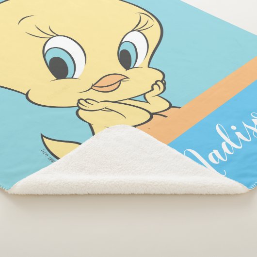 Tweety in Clouds Pose 9 Sherpa Deken (3/4)