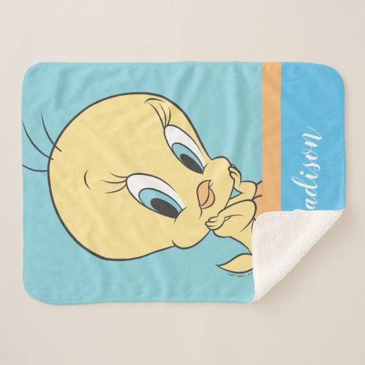 Tweety in Clouds Pose 9 Sherpa Deken (Voorkant (horizontaal))