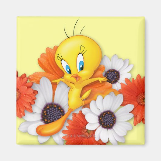 Tweety met Daisies Magneet (Voorkant)