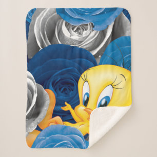 Tweety met Rozen Sherpa Deken