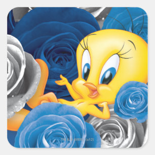 TWEETY™ met Rozen Vierkante Sticker
