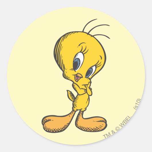 TWEETY™ Shy Ronde Sticker (Voorkant)