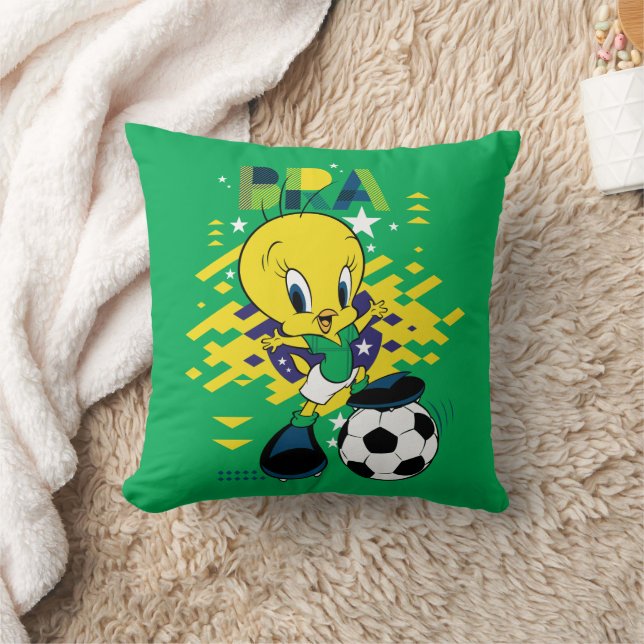 TWEETY™ Team Brazil Soccer Graphic Kussen (Deken)
