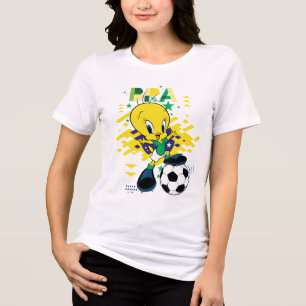 TWEETY™ Team Brazilië Voetbal Grafisch Tri-Blend Shirt