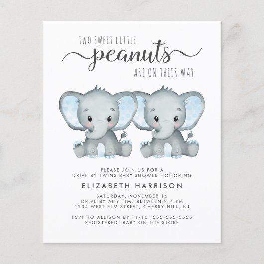 Tweevoudig babydrager met schoeisel Uitnodiging (Voorkant)