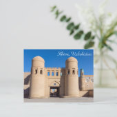 Tweevoudig getwijnd West Gate - Khiva, Oezbekistan Briefkaart (Staand voorkant)