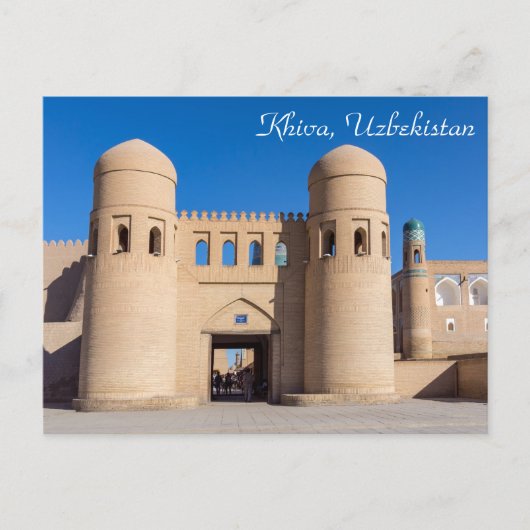 Tweevoudig getwijnd West Gate - Khiva, Oezbekistan Briefkaart (Voorkant)