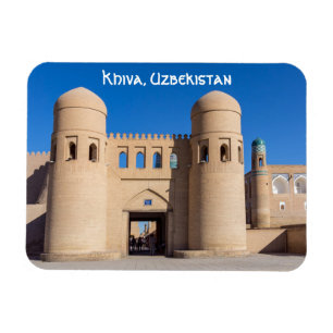 Tweevoudig getwijnd West Gate - Khiva, Oezbekistan Magneet