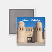 Tweevoudig getwijnd West Gate - Khiva, Oezbekistan Magneet (Voorkant / Achterkant)