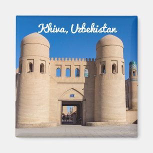 Tweevoudig getwijnd West Gate - Khiva, Oezbekistan Magneet